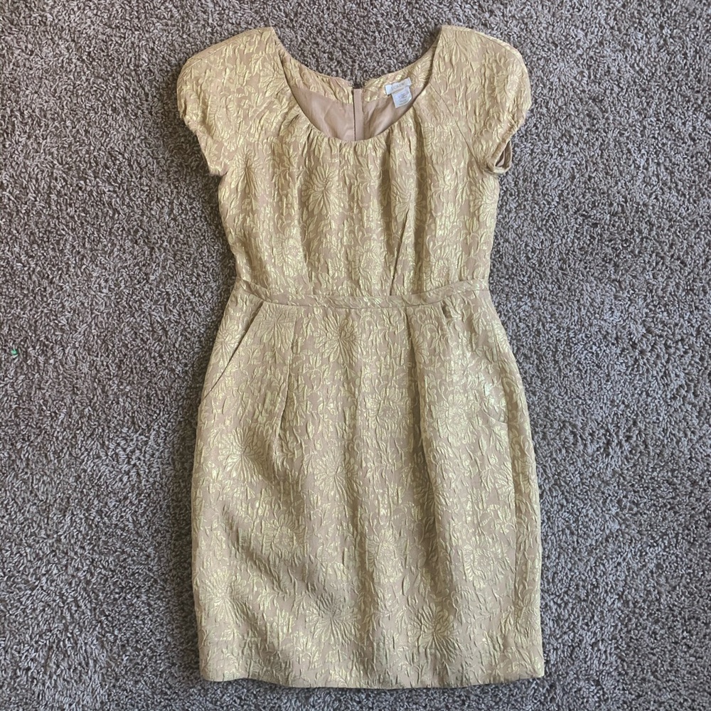 Gold j.crew dress